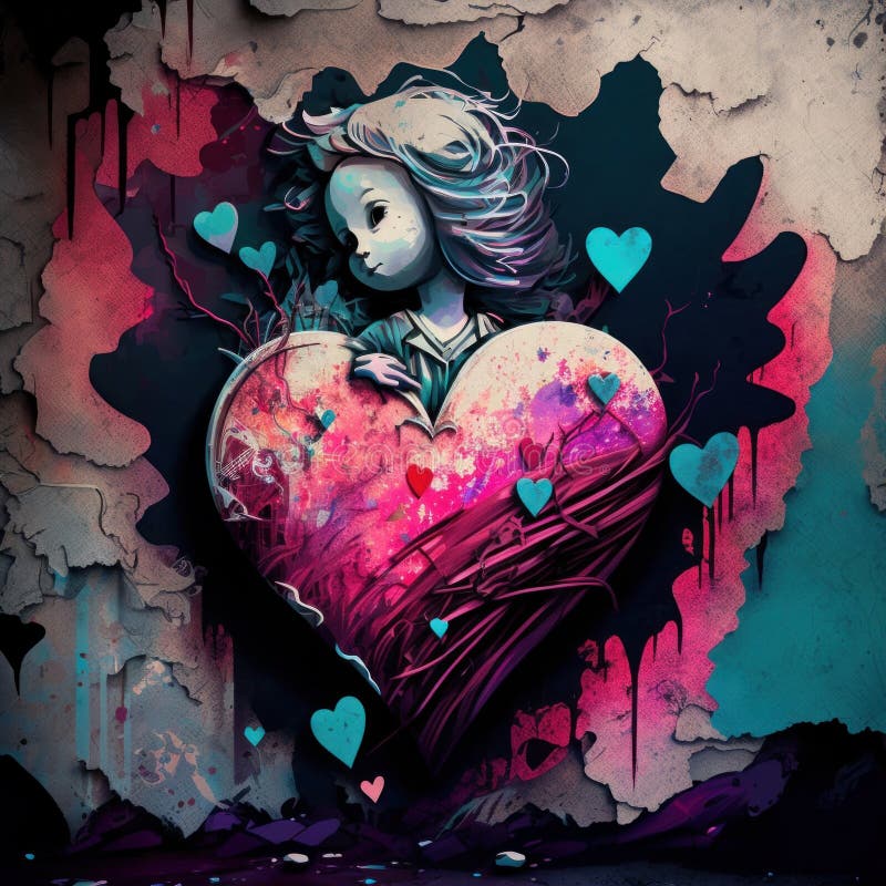 Valentines Day ArtisticGraffiti for a Beautiful Art Design (generative ...