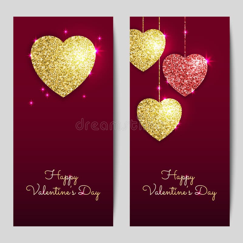 Valentines day backgrounds with gold and red hearts. stock illustration Valentines day backgrounds with gold and red hearts. stock illustration