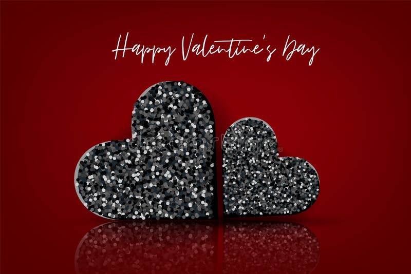 Valentines Day Banner Background. Love Wallpaper Design Concept with Black  Luxury Glitter Hearts Stock Vector - Illustration of luxury, advertisement:  170890238