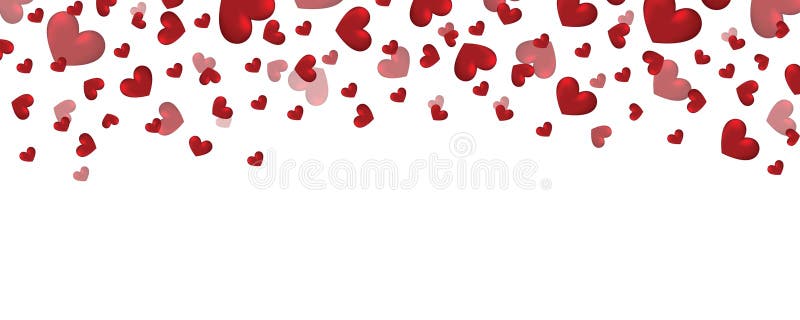 Valentines day banner design with hearts, falling hearts design decoration, valentine heart vector illustration Valentines day banner design with hearts, falling hearts design decoration, valentine heart vector illustration