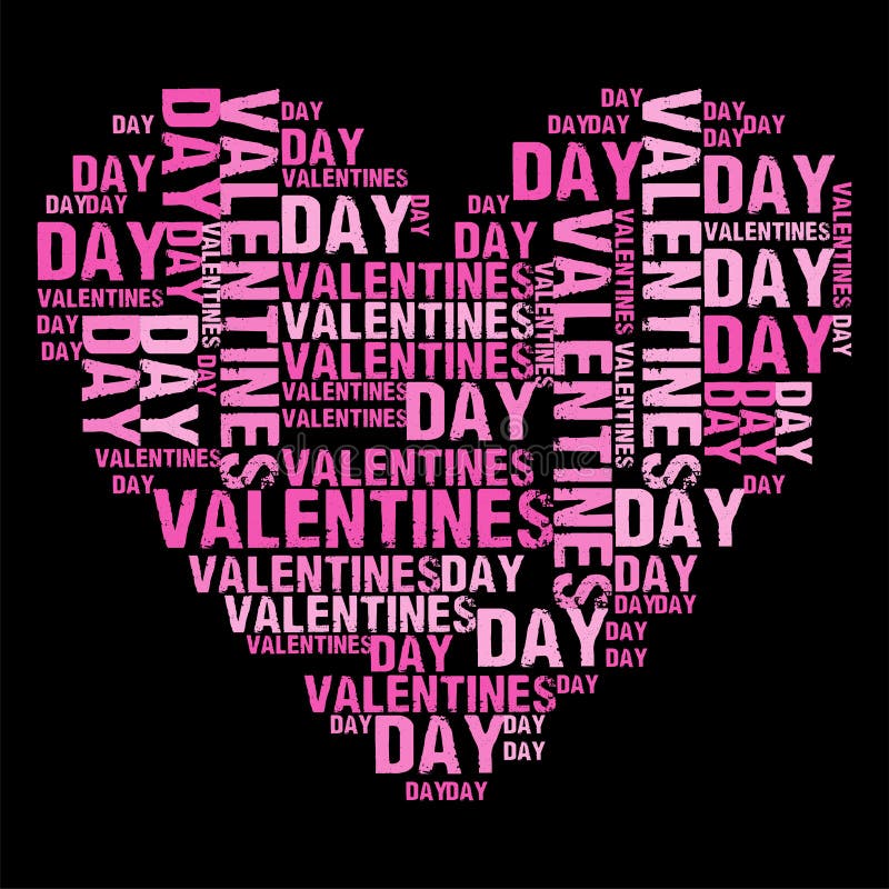 Valentines Day Black BG stock vector. Illustration of abstract - 97154481