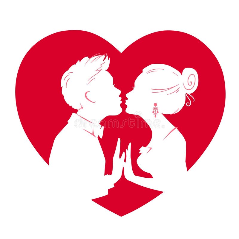 Valentines Day Card Man And Woman Kiss Stock Vector Illustration Of