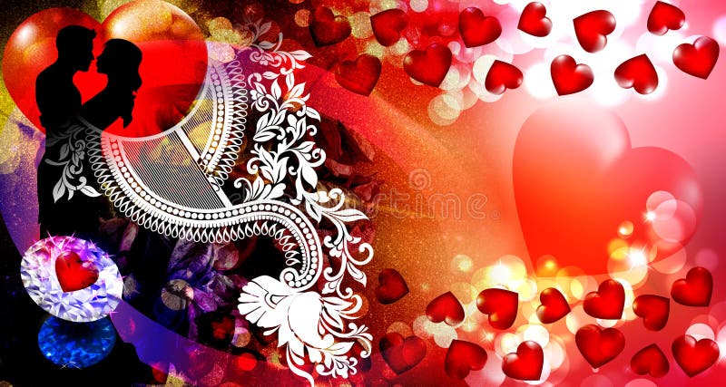 Valentines Day Couple Engagement Background . Love Heart Valentines  Background, Valentine Day Love. Abstract Vector Illustration Stock Image -  Image of dating, happy: 211452535