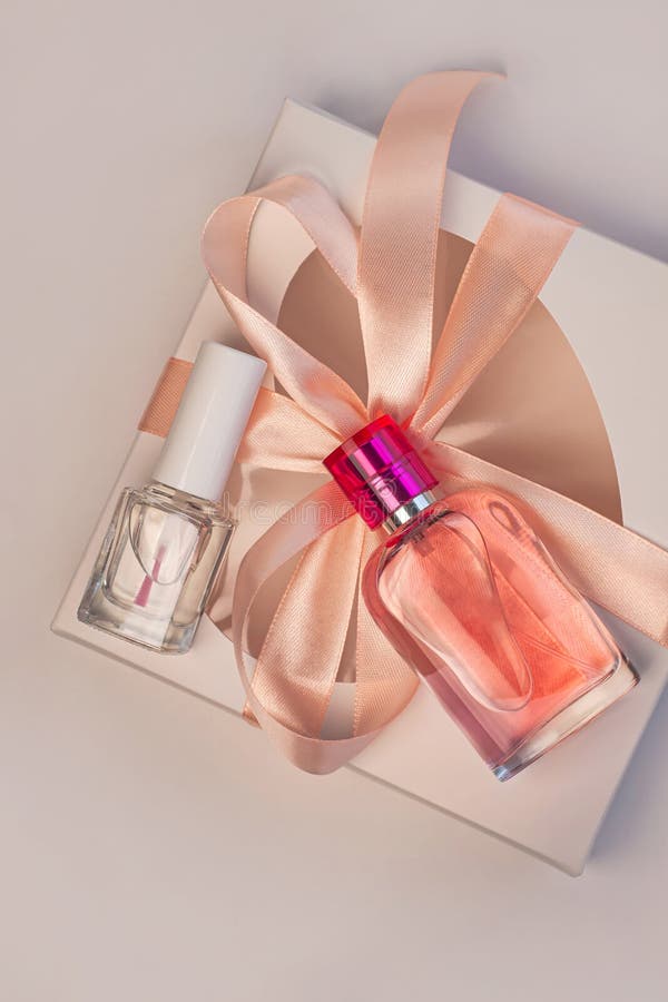 Valentines Day Creative Concept Box Mockup, Pink Perfume Bottle,nail Polish with Ribbon on White Background Stock Photo - Image of female, blog: 171213598 Valentines Day Creative Concept Box Mockup, Pink Perfume Bottle,nail Polish with Ribbon on White Background Stock Photo - Image of female, blog: 171213598
