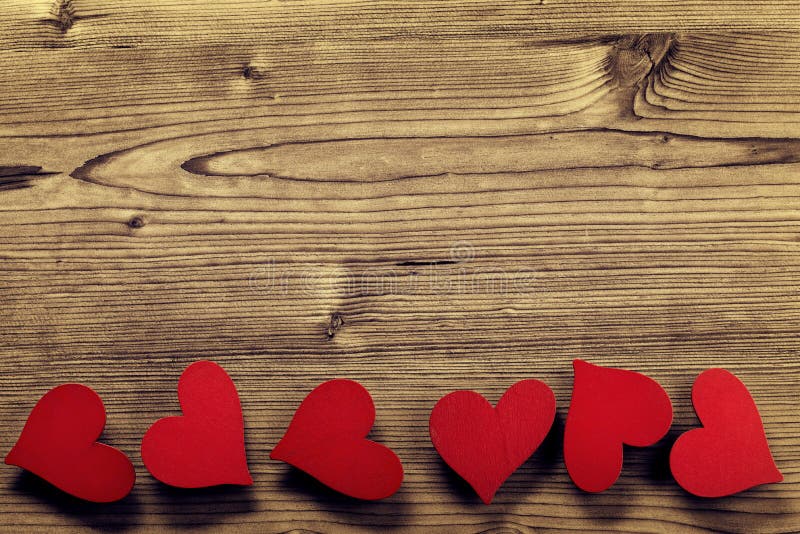 Valentines Day frame - wood background