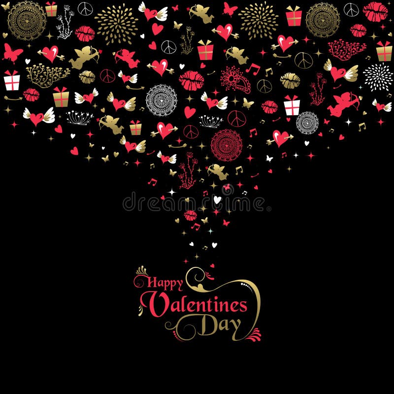 Valentines day greeting card gold pink icon label royalty free illustration Valentines day greeting card gold pink icon label royalty free illustration