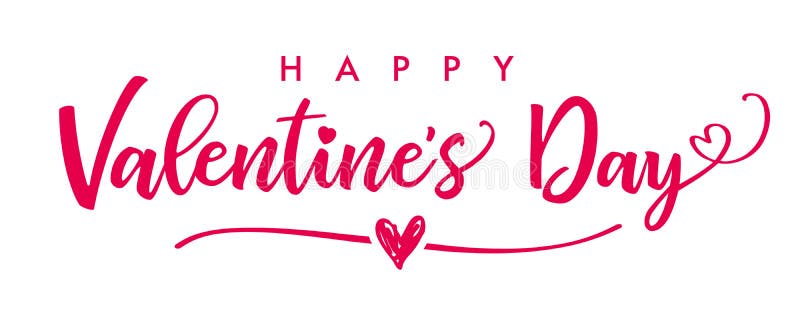 Lettering Happy Valentines Day Banner Stock Vector - Illustration of  calligraphy, drawn: 107494624