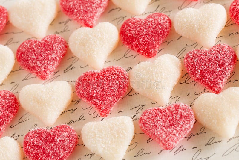 Valentines Day Gummy Hearts Candy Stock Image Image of flirt