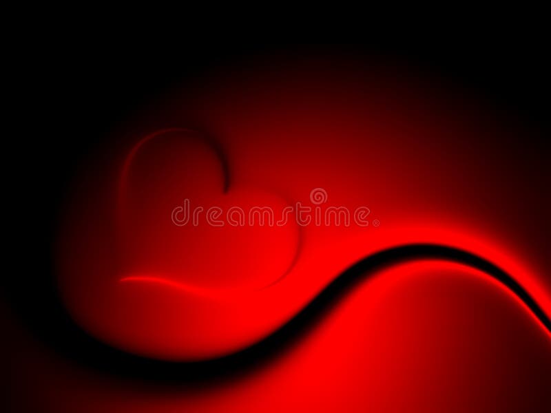 Valentines day hearts on red and black shaded background