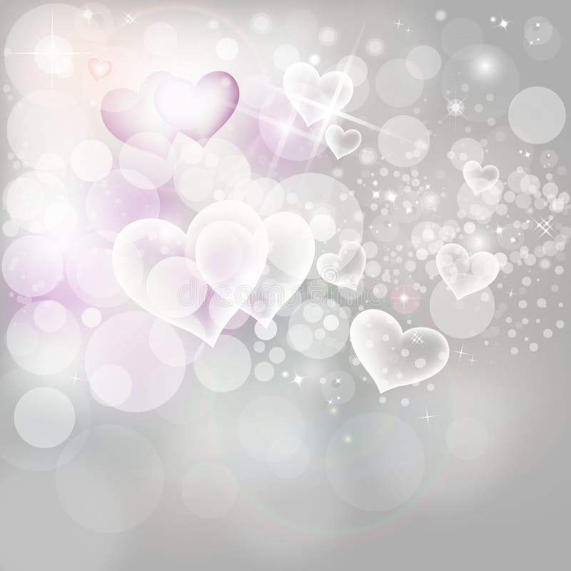 Valentines Day Holiday Background Silver Lights An