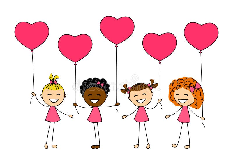 Valentines day kids stock vector. Illustration of isolated - 48931444