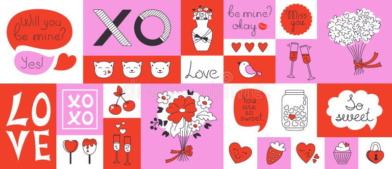Animated Valentine Heart Stickers for Scrapbooking and Invitations