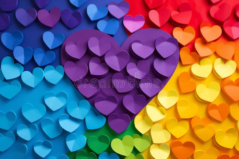 Valentines day, multicolor rainbow abstract heart design. Ai generated abstract flag stock images, royalty-free photos and pictures
