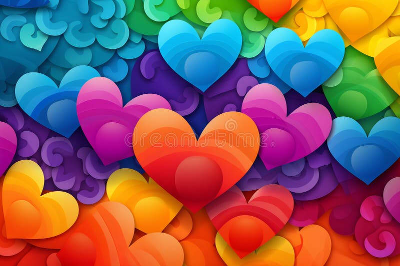Valentines day, multicolor rainbow abstract heart design. Ai generated abstract flag stock images, royalty-free photos and pictures