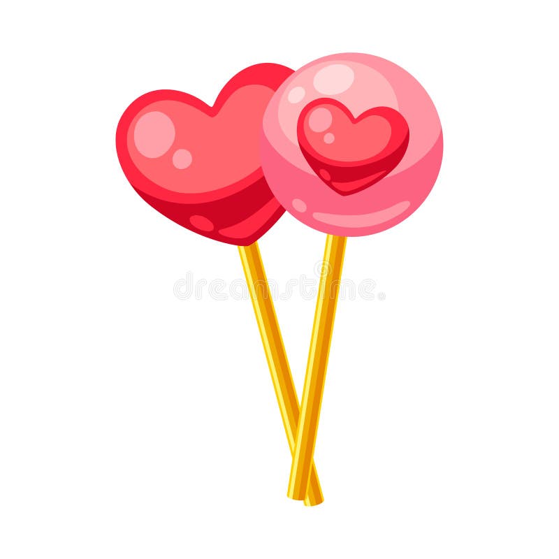 Valentines Day Pair of Candy Hearts. Stock Vector Illustration of