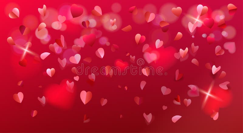 Valentines Day romance flying hearts rose petals confetti sign royalty free illustration Valentines Day romance flying hearts rose petals confetti sign royalty free illustration