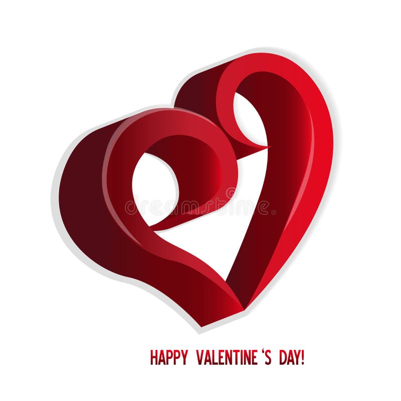 Valentines heart love greetings card 3D graphic icon vector design. Compliments people vectors
