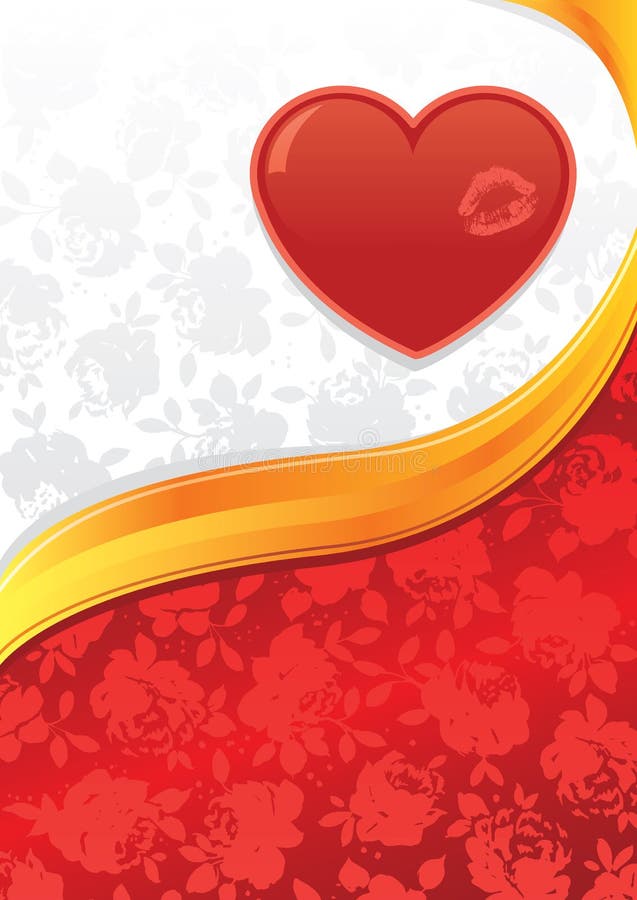 Valentines heart and roses background royalty free illustration