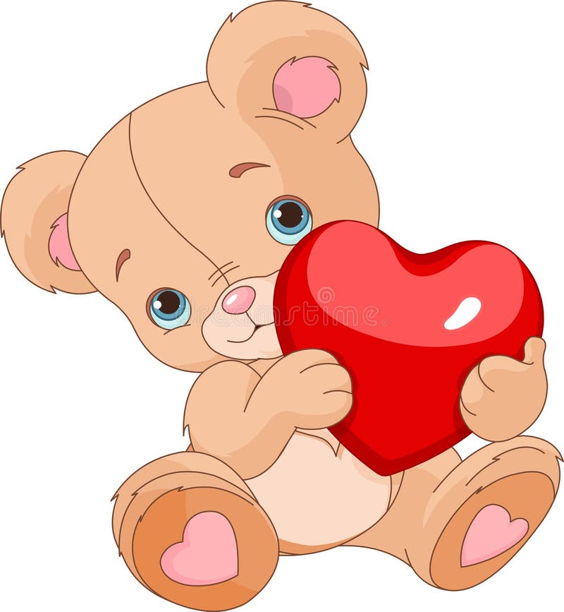 Valentines Teddy Bear stock vector. Image of stuffed - 36592005