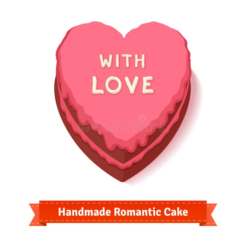 Valentinstag, geformter Kuchen des Geburtstages Herz stock abbildung Valentinstag, geformter Kuchen des Geburtstages Herz stock abbildung
