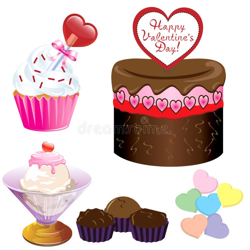 Vector Illustration of five different Valentine Sweets. Vector Illustration of five different Valentine Sweets.