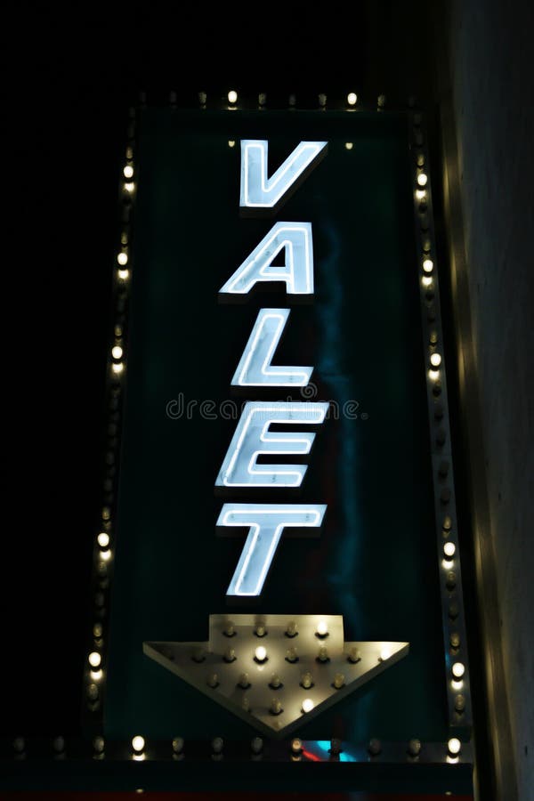 Valet parking neon lights stock image. Image of tourism 1334831