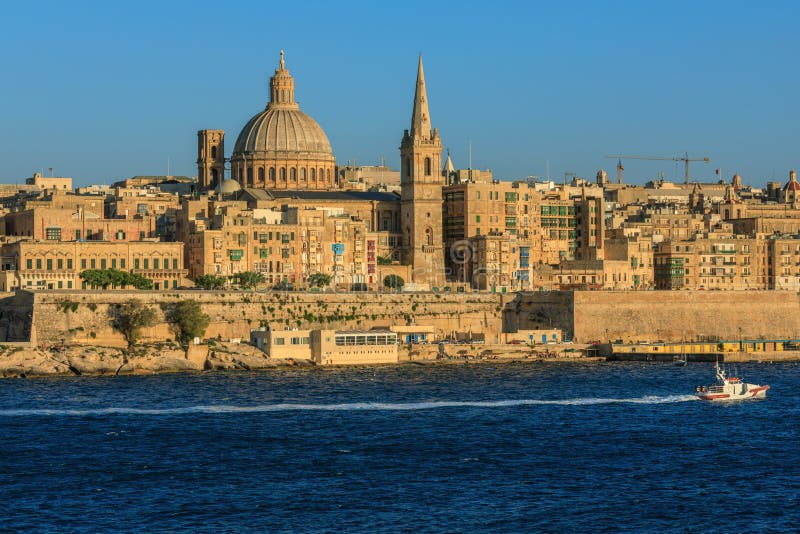 Valetta sunset in Malta stock image. Image of angelo - 95977347