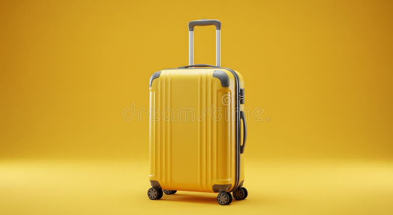 Valigia gialla sullo sfondo giallo illustrazione di stock
