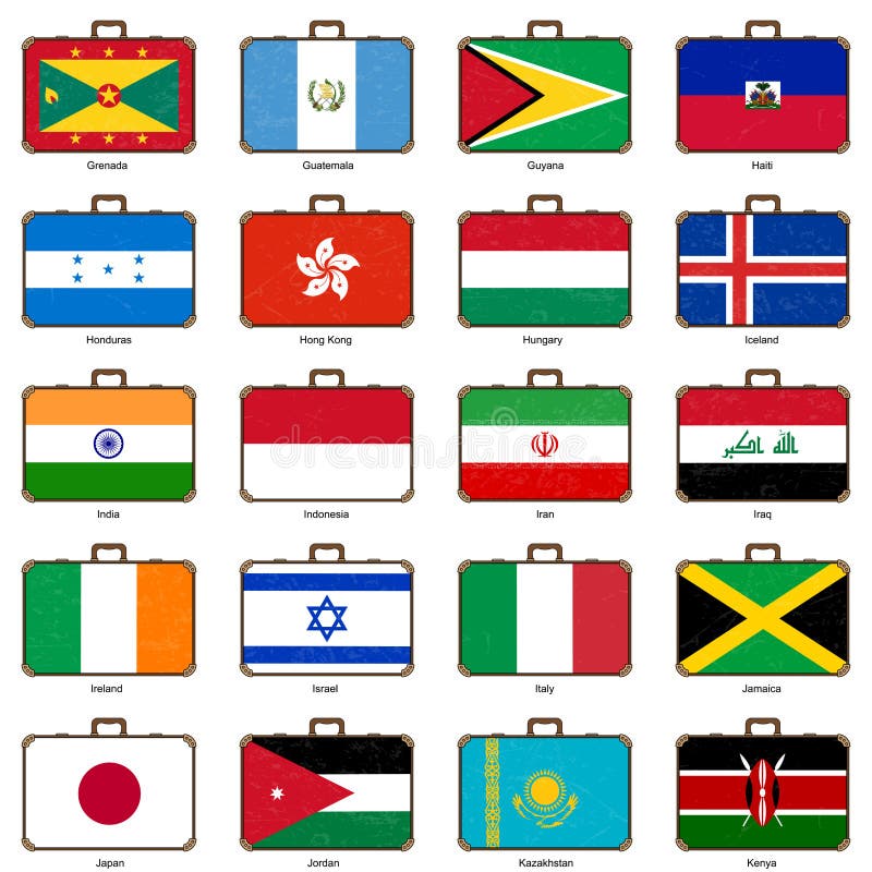 Valise avec drapeau illustration stock