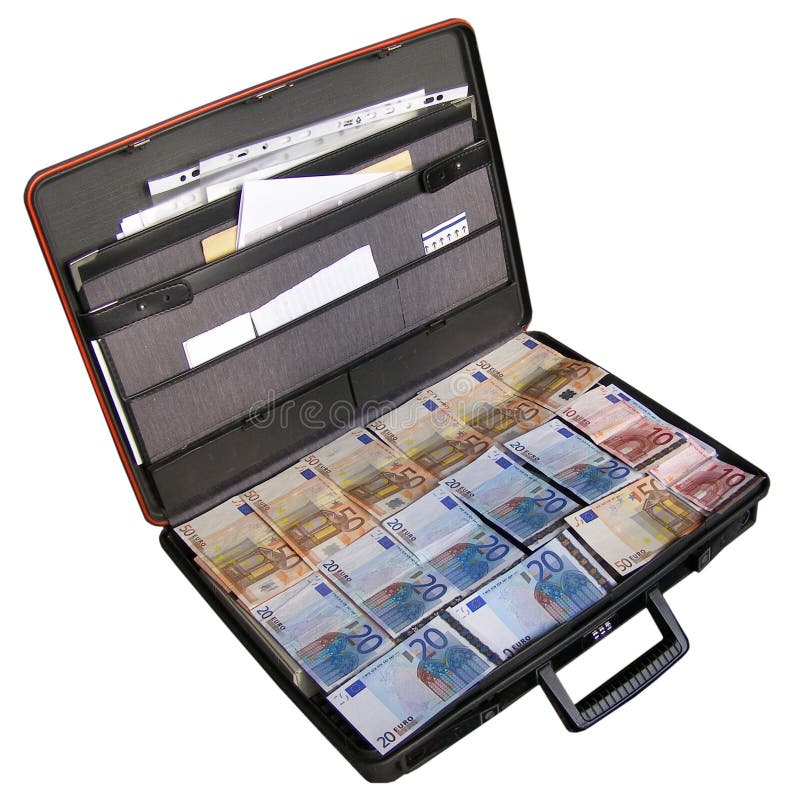 Valise d'argent photo stock. Image du main, euro, banknote 7913730