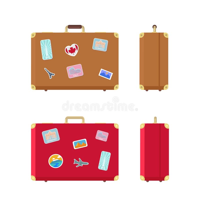 Valizele de bagaje pentru pictograme mobile setează vectorul stock illustration