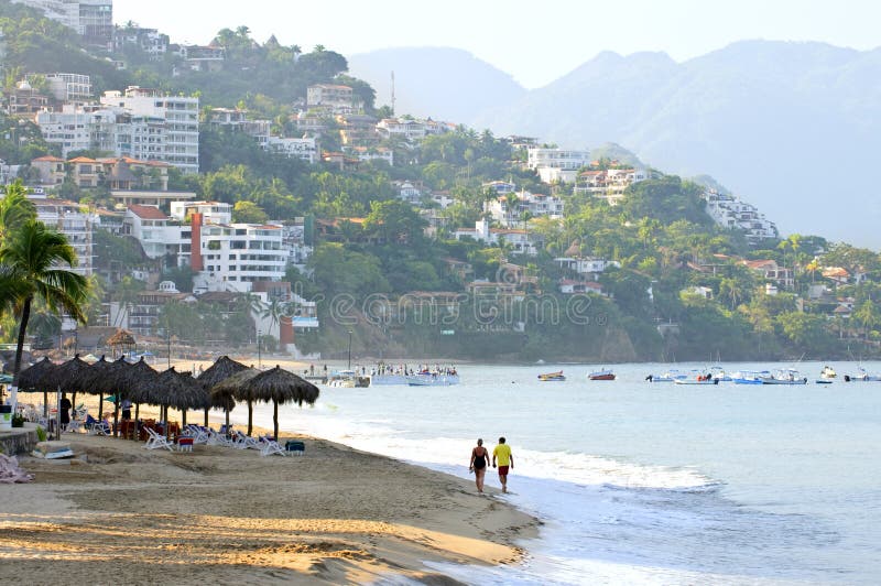 Morning beach and ocean in Puerto Vallarta, Mexico. Morning beach and ocean in Puerto Vallarta, Mexico