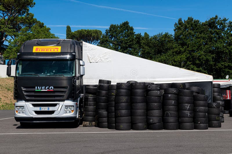 Pirelli Racing Tire Service Truck and in Circuit Paddock