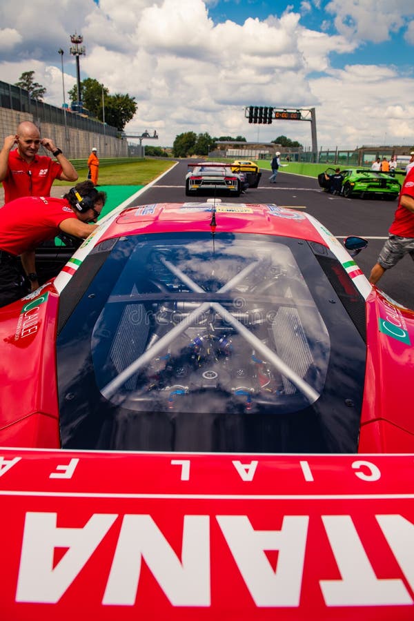 Vallelunga, Rome die, Italië 8 september 2018, Ferrari het rennen reizen royalty-vrije stock fotografie Vallelunga, Rome die, Italië 8 september 2018, Ferrari het rennen reizen royalty-vrije stock fotografie