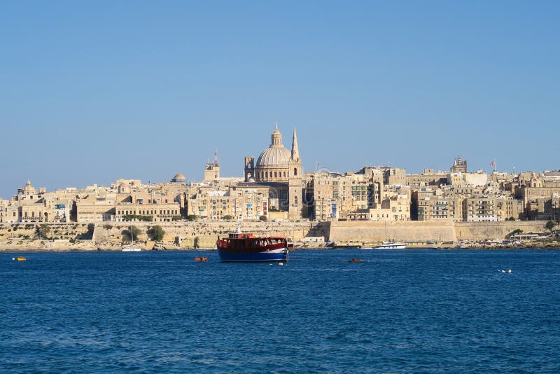 Valletta, Malta. Dome of Roman Catholic Basilica of Our Lady of Mount ...