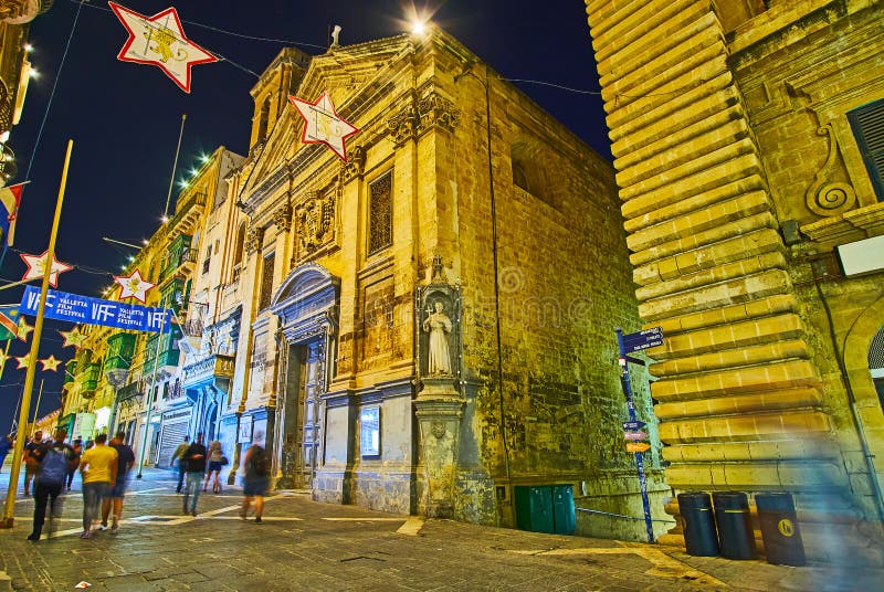 Evening lights of Valletta, Malta stock photography Evening lights of Valletta, Malta stock photography
