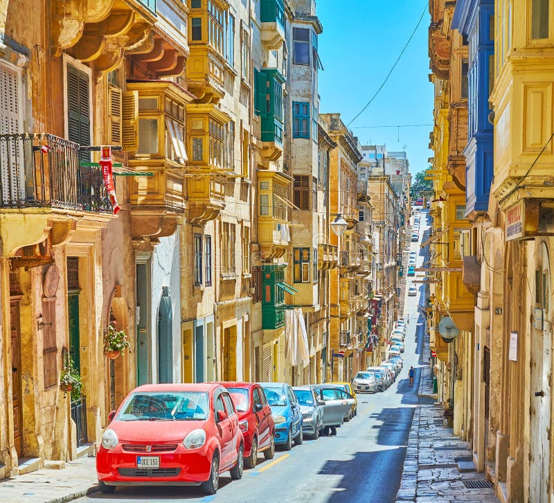 VALLETTA, MALTA - JUNE 17, 2018: The richly decorated corridor of