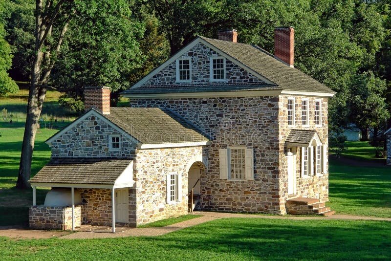 Valley Forge National Park Washington Headquarters. General Washington revolutionary war of independence headquarters historic house at Valley Forge National royalty free stock image Valley Forge National Park Washington Headquarters. General Washington revolutionary war of independence headquarters historic house at Valley Forge National royalty free stock image