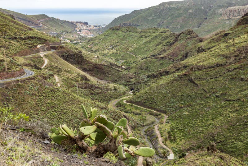 Valley near San Sebastian at La Gomera; Canary Islands. stock photography Valley near San Sebastian at La Gomera; Canary Islands. stock photography
