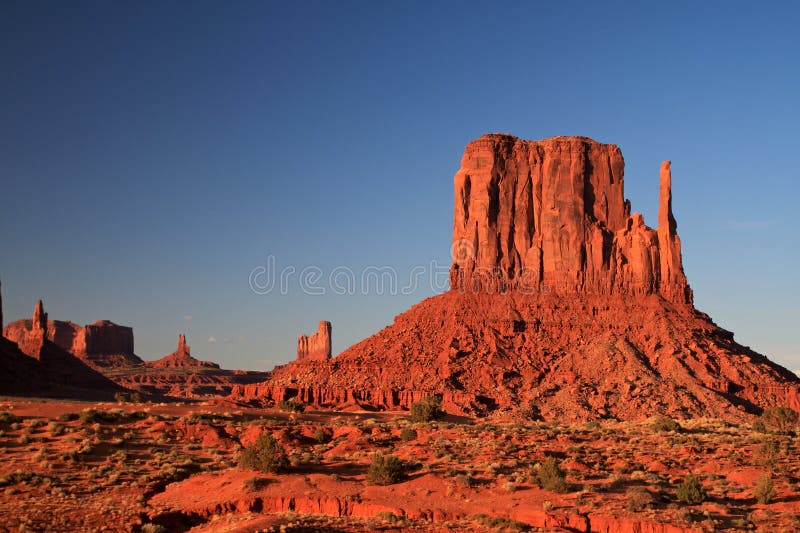 An image of Monument Valley Utah at sunset. An image of Monument Valley Utah at sunset