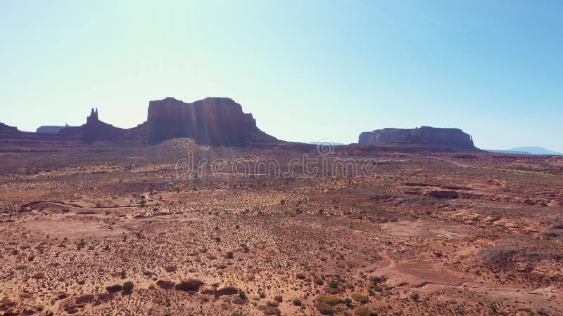 Vallée Des Monuments En Arizona Et Utah Célèbre Vue Aérienne Sunny American Desert