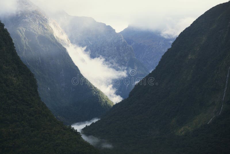 Amazing valley at Milford Sound, New Zealand. Amazing valley at Milford Sound, New Zealand