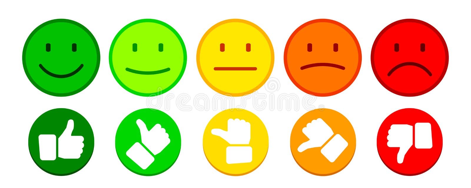 Valuation by Emoticons, Set Smiley Emotion, by Smilies, Cartoon ...