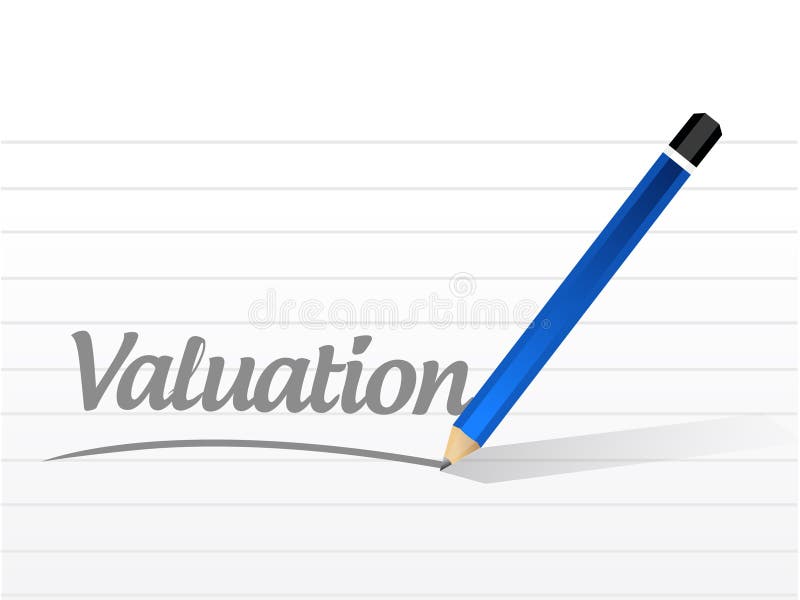 Valuation message sign illustration design over a white background. Sign estimate illustrations
