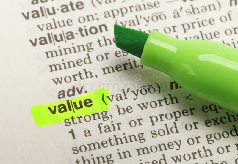 Value Definition stock image