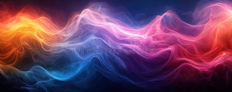 Valuri colorate abstracte de lumină multicoloră creând o textură dinamică curgătoare stock images