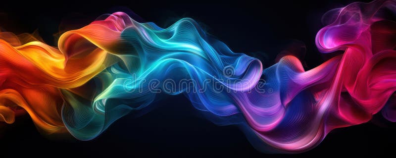 Valuri de panglică colorate abstracte cu curgere netedă și texturi vibrante royalty free stock photos
