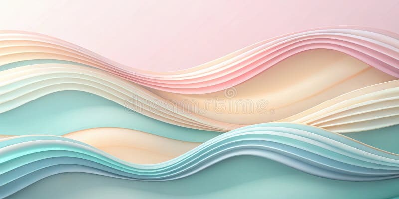 Valuri de pastel abstracte, de seren moale și de fond elegant. stock illustration