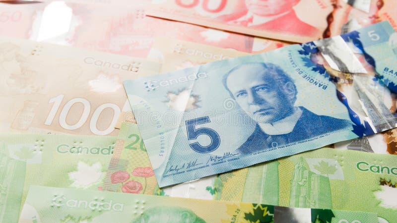 Valuta canadese Dollari Vista sopraelevata delle fatture di differente