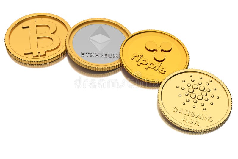 Valute cripte : litro di bitone e terriccio ada di cardano illustrazione vettoriale
